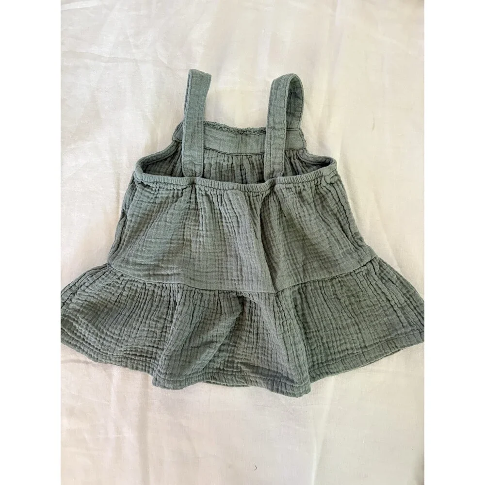 Osh Kosh Girl Embroidered Tank Top Olive Green Size 3T